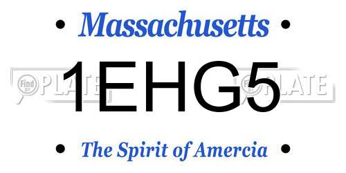 1EHG5 Massachusetts License Plate