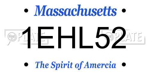 1EHL52 Massachusetts License Plate