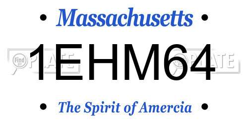 1EHM64 Massachusetts License Plate