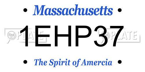 1EHP37 Massachusetts License Plate