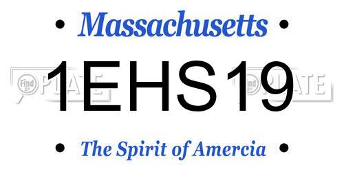 1EHS19 Massachusetts License Plate