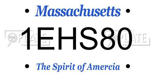 1EHS80 Massachusetts License Plate