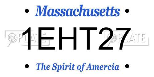 1EHT27 Massachusetts License Plate