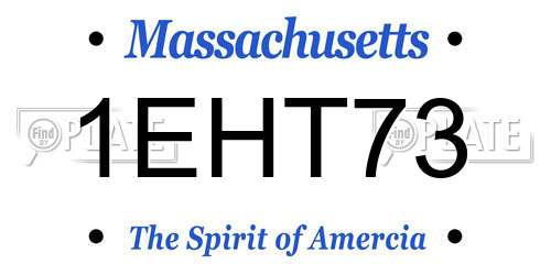 1EHT73 Massachusetts License Plate
