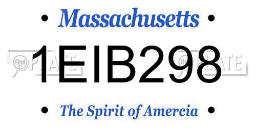 1EIB298 Massachusetts License Plate