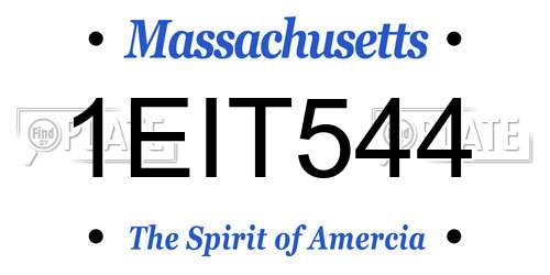 1EIT544 Massachusetts License Plate
