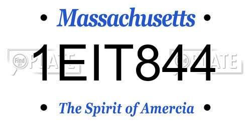 1EIT844 Massachusetts License Plate