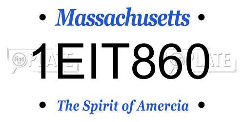 1EIT860 Massachusetts License Plate