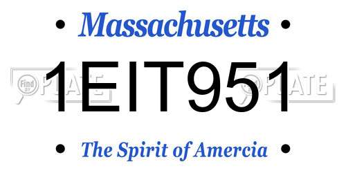 1EIT951 Massachusetts License Plate