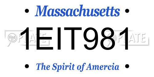 1EIT981 Massachusetts License Plate