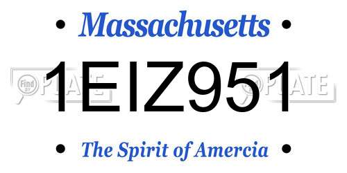 1EIZ951 Massachusetts License Plate