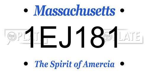 1EJ181 Massachusetts License Plate