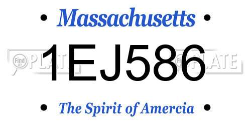1EJ586 Massachusetts License Plate
