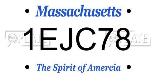 1EJC78 Massachusetts License Plate