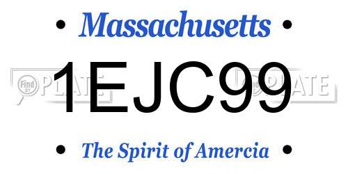 1EJC99 Massachusetts License Plate