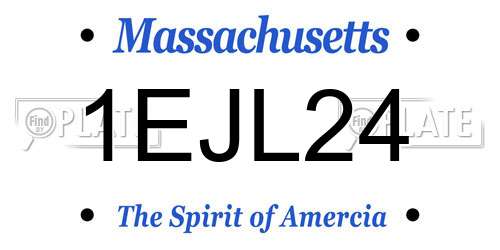 1EJL24 Massachusetts License Plate