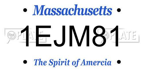 1EJM81 Massachusetts License Plate