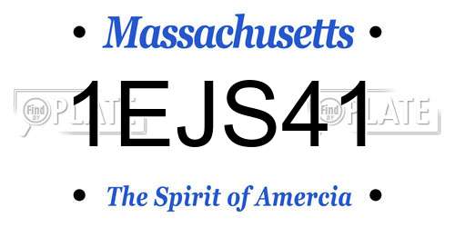 1EJS41 Massachusetts License Plate