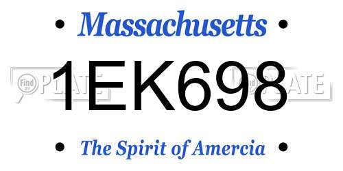 1EK698 Massachusetts License Plate