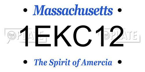 1EKC12 Massachusetts License Plate