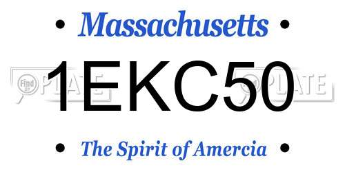 1EKC50 Massachusetts License Plate