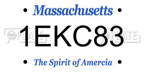 1EKC83 Massachusetts License Plate