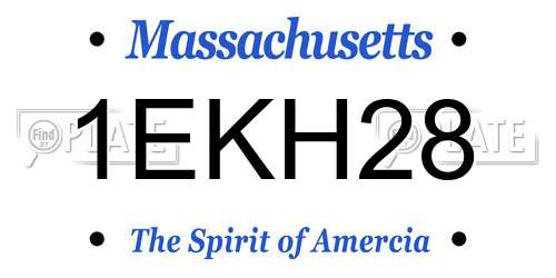 1EKH28 Massachusetts License Plate
