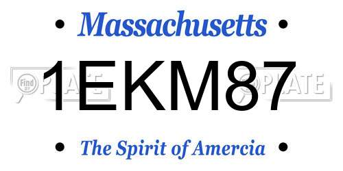 1EKM87 Massachusetts License Plate