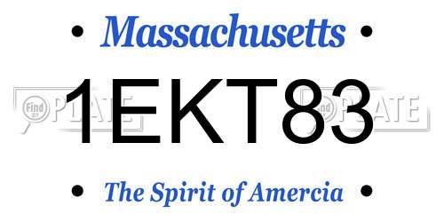 1EKT83 Massachusetts License Plate