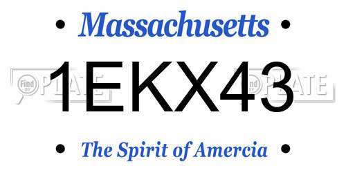 1EKX43 Massachusetts License Plate