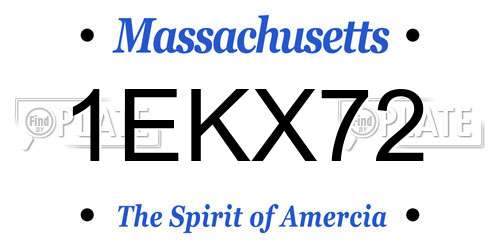 1EKX72 Massachusetts License Plate