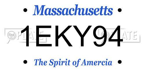 1EKY94 Massachusetts License Plate