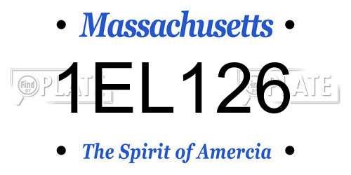 1EL126 Massachusetts License Plate