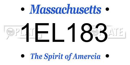 1EL183 Massachusetts License Plate