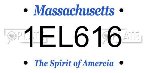 1EL616 Massachusetts License Plate