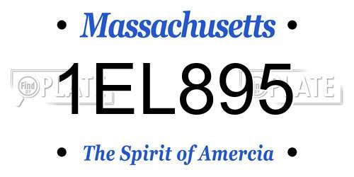 1EL895 Massachusetts License Plate