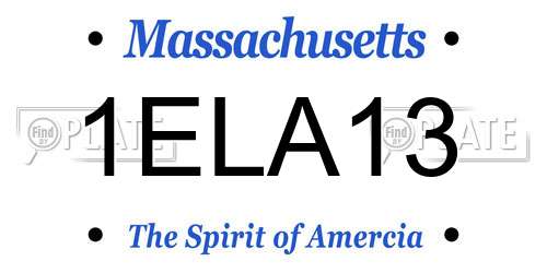 1ELA13 Massachusetts License Plate