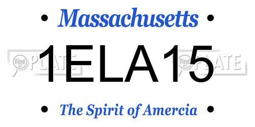 1ELA15 Massachusetts License Plate