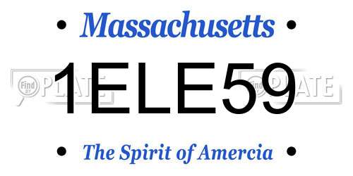 1ELE59 Massachusetts License Plate