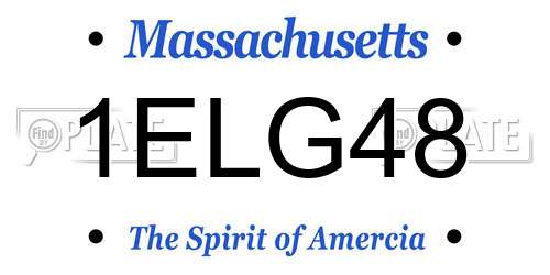 1ELG48 Massachusetts License Plate