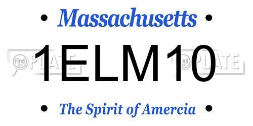 1ELM10 Massachusetts License Plate
