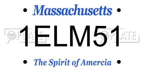 1ELM51 Massachusetts License Plate