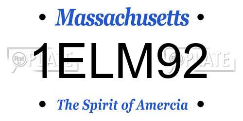 1ELM92 Massachusetts License Plate