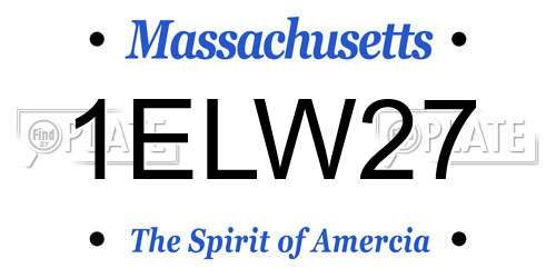 1ELW27 Massachusetts License Plate