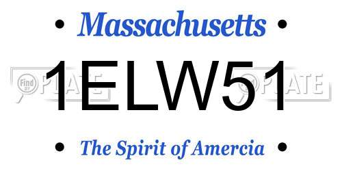 1ELW51 Massachusetts License Plate