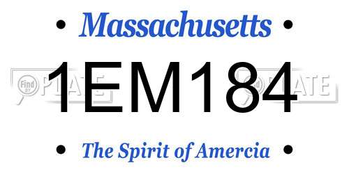 1EM184 Massachusetts License Plate