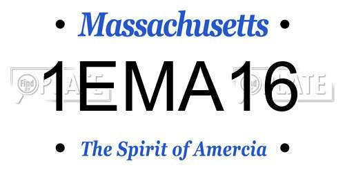 1EMA16 Massachusetts License Plate
