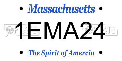1EMA24 Massachusetts License Plate