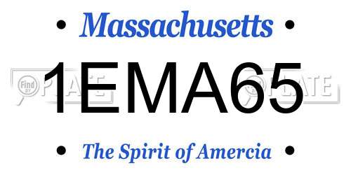 1EMA65 Massachusetts License Plate