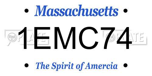 1EMC74 Massachusetts License Plate